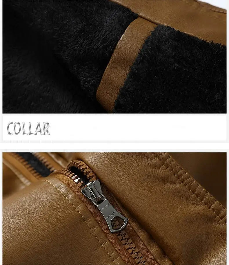 KTX-964115 Men's Coats Waterproof Windproof Motorcycle Jacket With Standing Collar Waxed Leather Jacket Winter PU Leather Jacket Custom