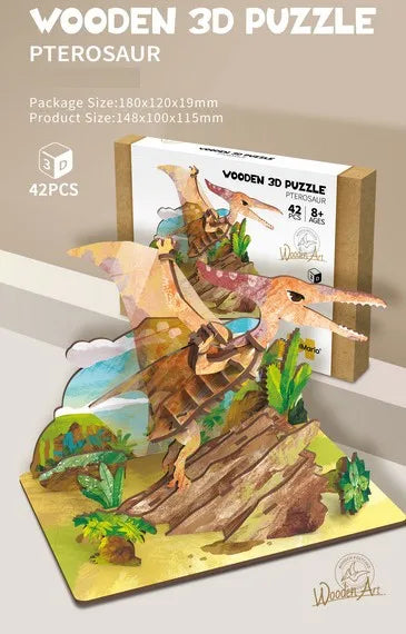 KTX-855891 Wooden 3D Insect Puzzle Set - Butterfly and Bee Models for Kids Educational Fun