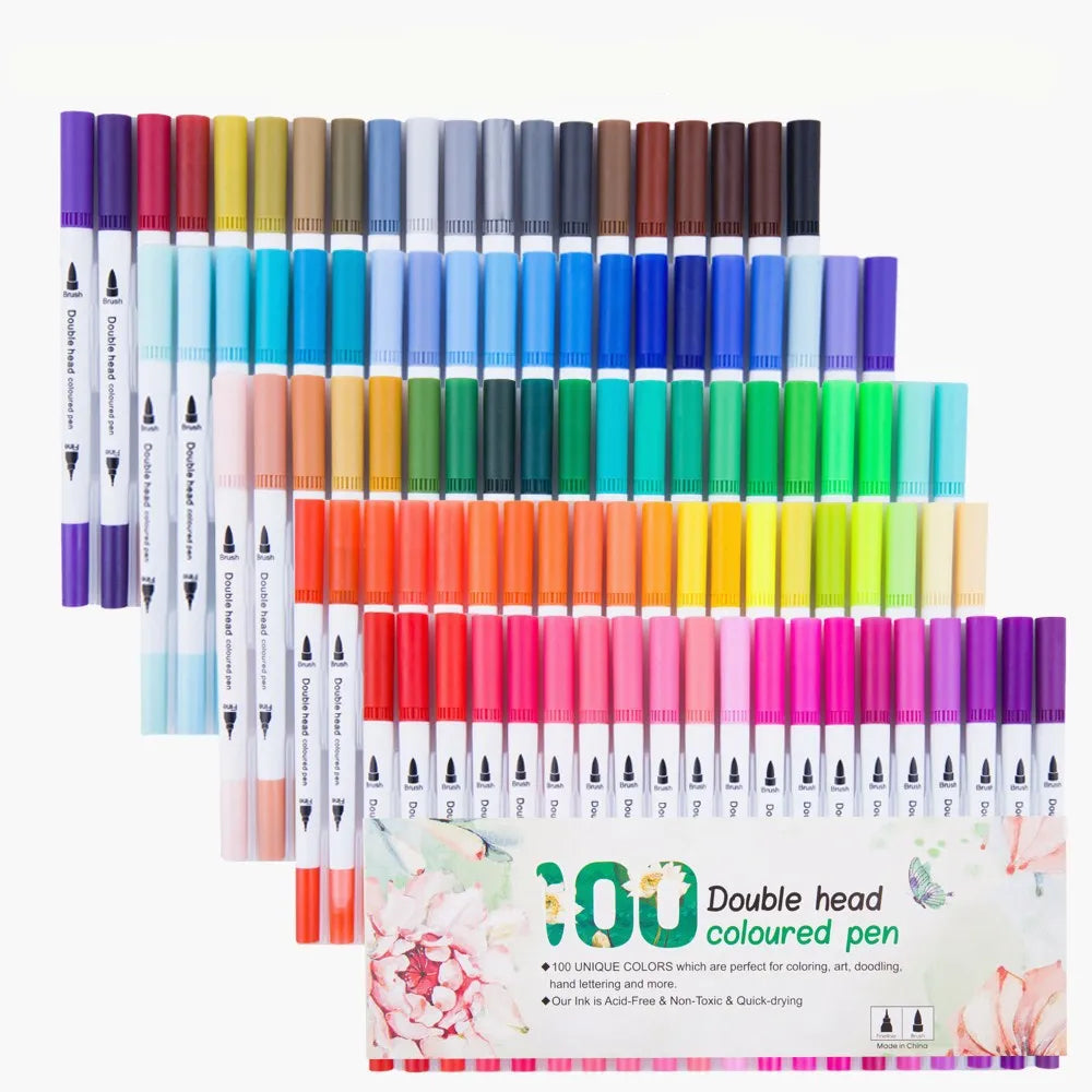 KTX-732179 Custom Dual Watercolour Brush Pens - Alcohol-Based Art Markers for Coloring Books and Art Diaries