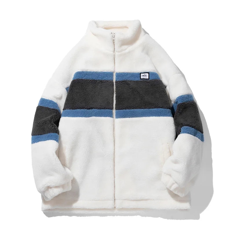 KTX-570899 Men's Lamb Fleece and Thick Cotton Stand Collar Puffer Jacket Winter Clothing Jacket for Men Men's Jackets