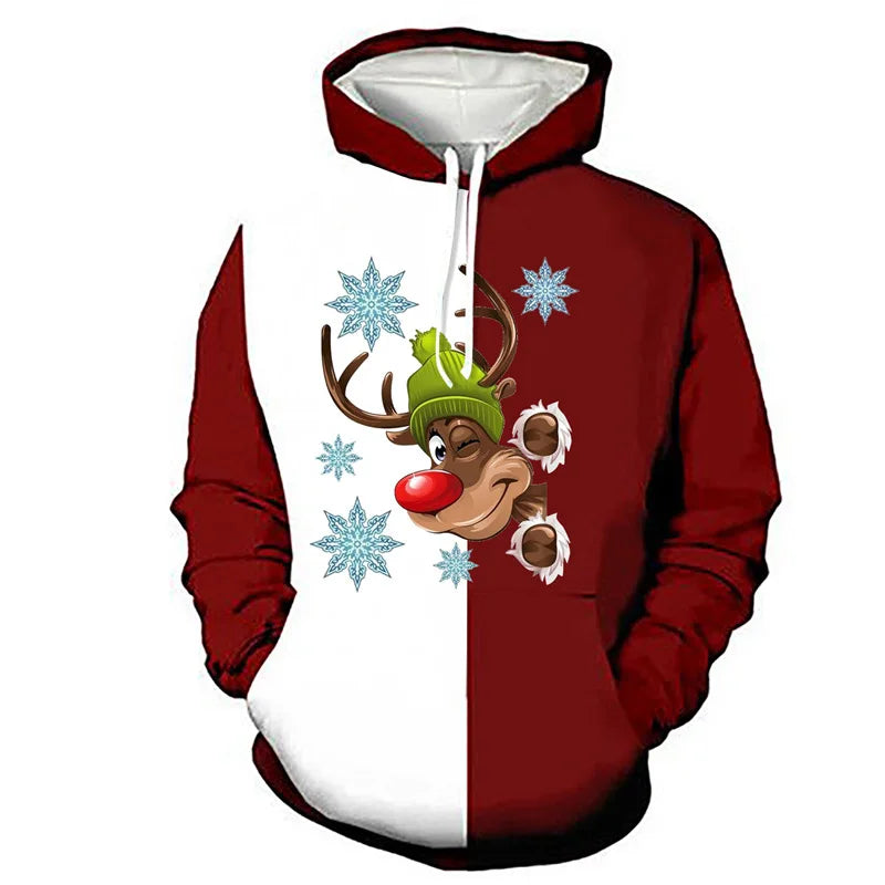 KTX-751699 Men's Christmas Sweatshirt Christmas New Christmas Deer Mens Crew Neck Digital Printing Couple Dress Pullover Sweater