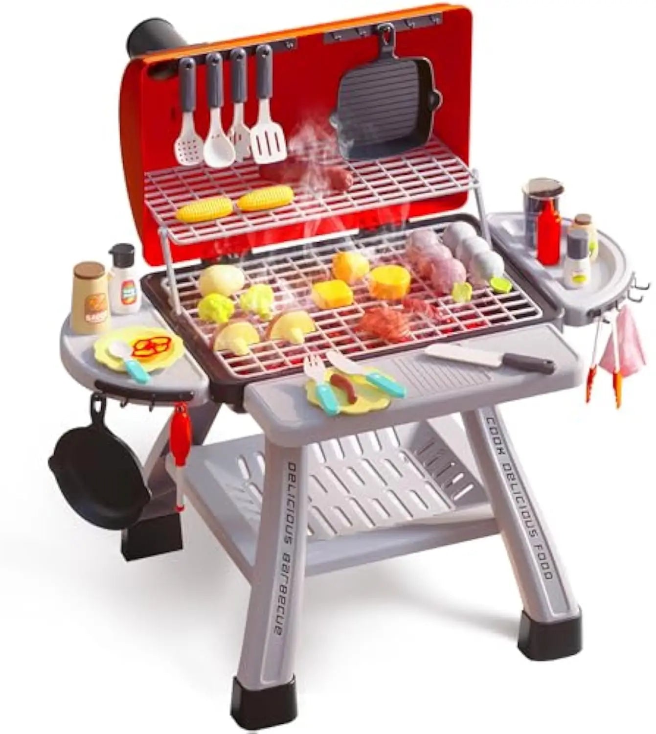 KTX-295379 Kids BBQ Grill Playset Toy Kitchen Set for Cooking and Barbecue Fun
