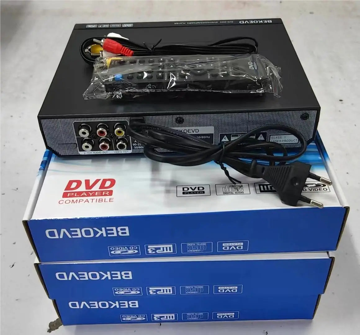 KTX-616147 Compact Region-Free Home DVD Player with USB Input and Remote Control, Supports CD, DVD, VCD Playback