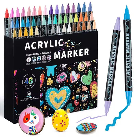 KTX-132307 28-Colour 0.7mm Water-Based Permanent Acrylic Paint Marker Set