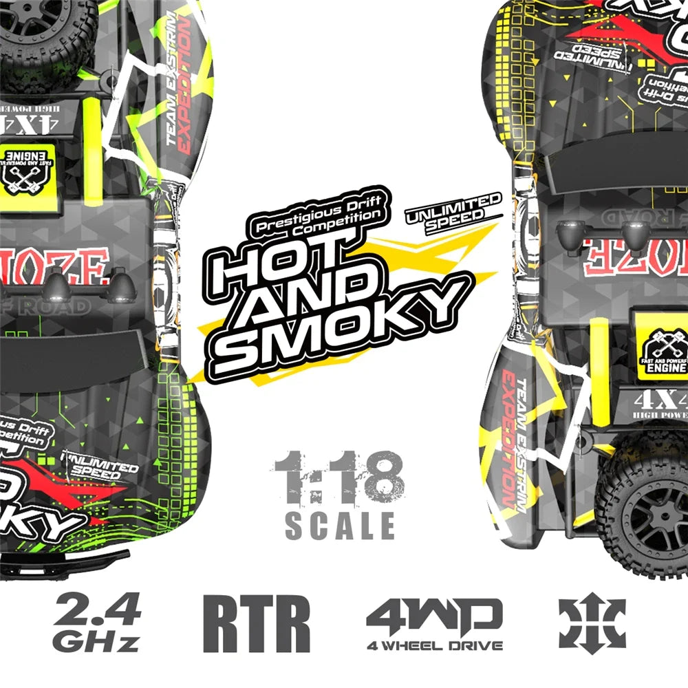 KTX-643475 1:18 Waterproof Electric 4X4 Remote Control Racing Buggy with Lights and 80m Range