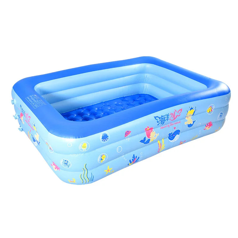 KTX-881107 Inflatable Rectangular Swimming Pool for Children - Outdoor Backyard Garden PVC Pool