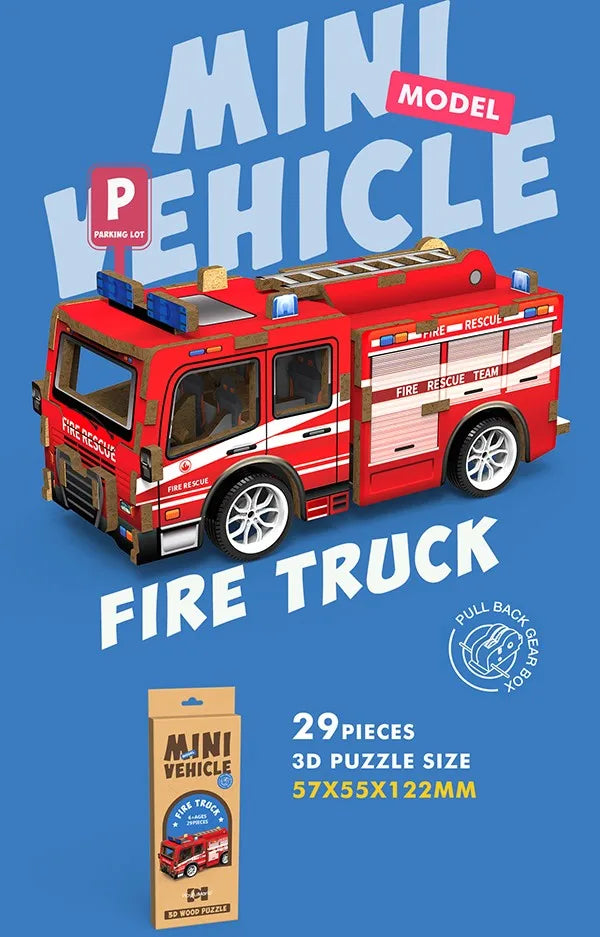 KTX-692051 3D Wooden Puzzle Car for Kids - DIY Assembly Educational Toy