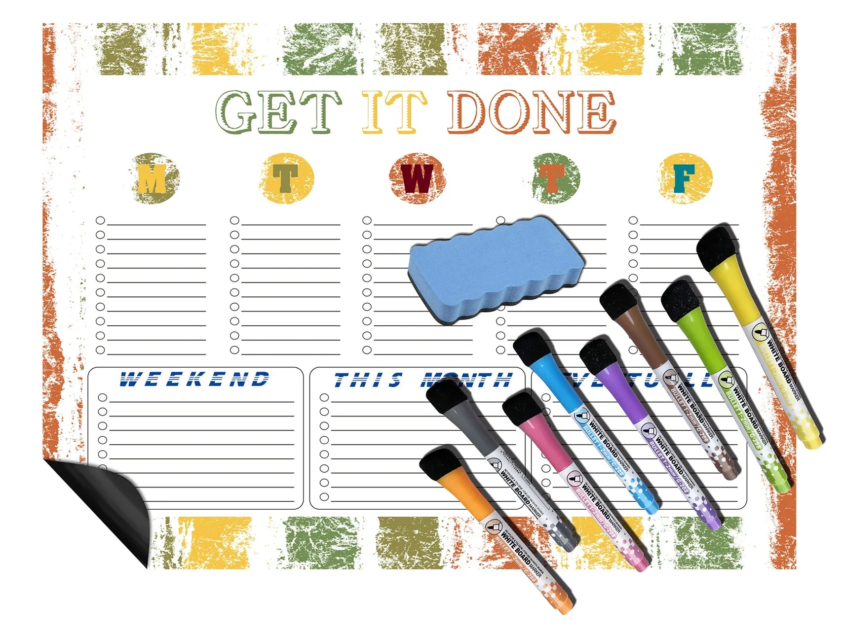 KTX-278035 Magnetic Weekly and Monthly Calendar for Fridge - Organise Your Schedule Effortlessly