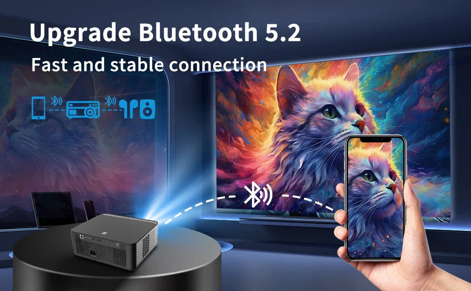 KTX-943827 Z8 Smart Projector with 800 ANSI Full HD and Android Support, Electronic Trapezoid Correction