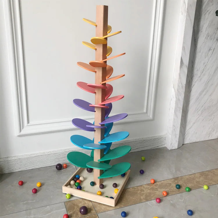 KTX-557139 Interactive Musical Tree Assembly Kit for Kids - Educational Rainbow Ball Run Track Toy