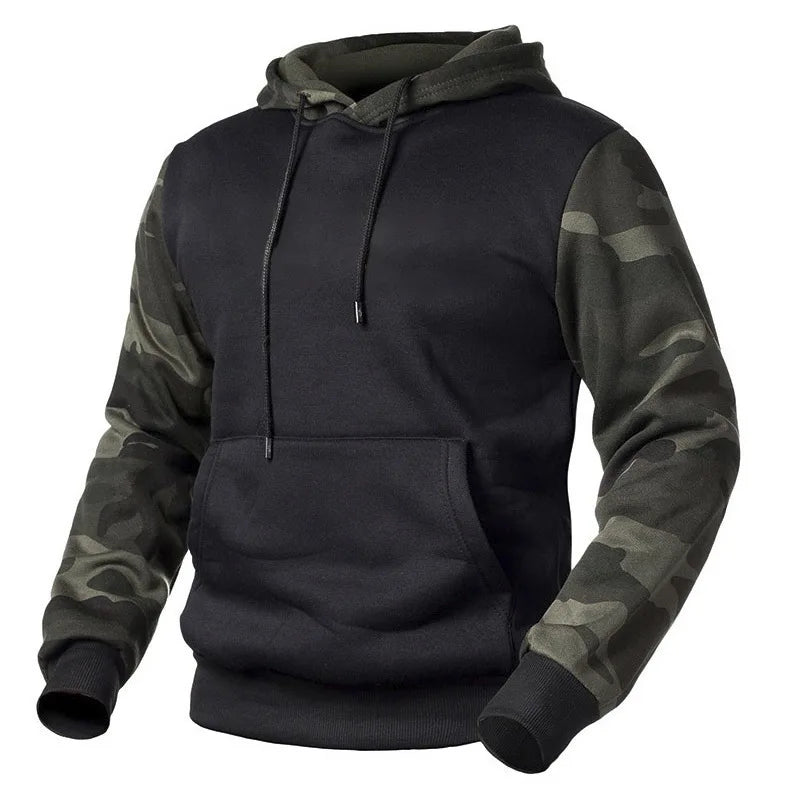KTX-522323 European American Fashion Brand Men's Long Sleeve Hooded Jacket Autumn Winter Camouflage Sweater Heat Transfer Fleece Hoodie
