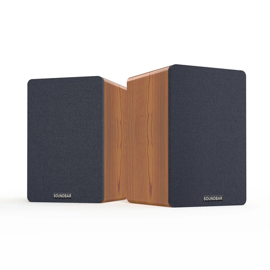 KTX-237075 Active Wood Grain 60W Bookshelf Speakers with Super Bass Sound System