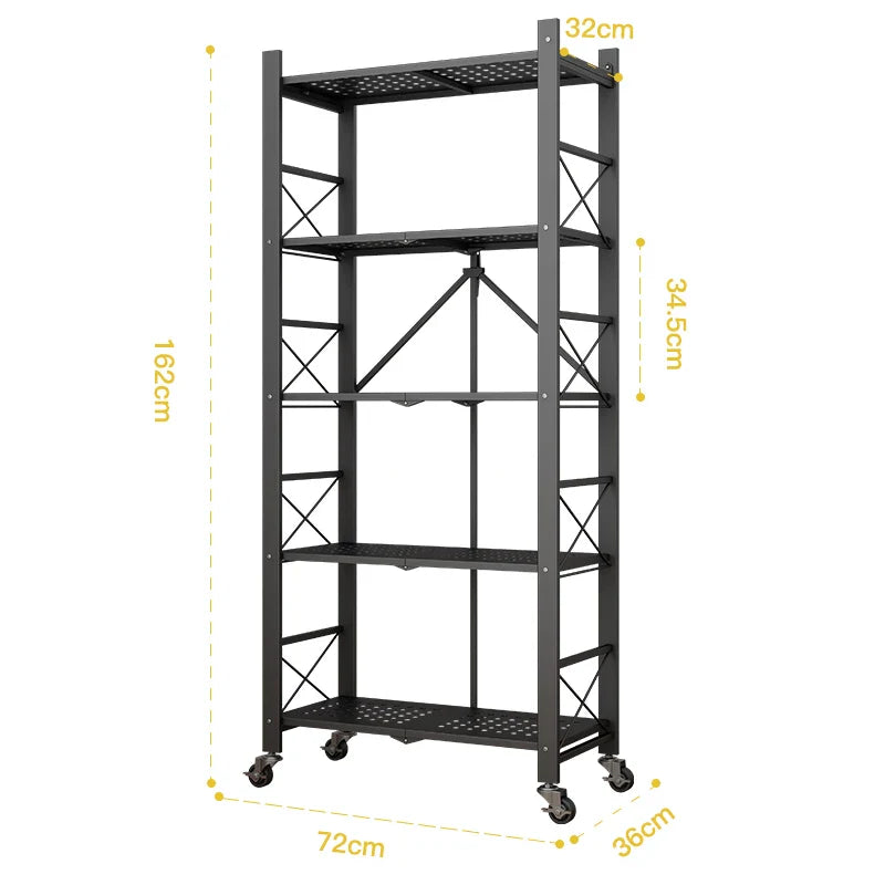 KTX-827795 4-Tier Metal Vegetable Storage Rack for Kitchen Organisation