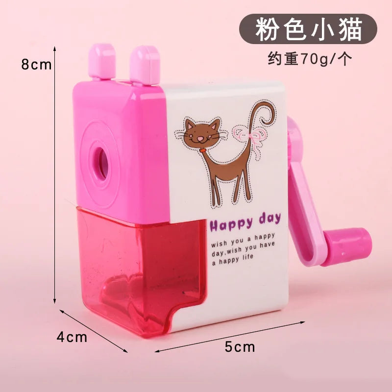KTX-117651 Cartoon Hand Cranked Pencil Sharpener for Students - Durable, Fun, and Functional Stationery
