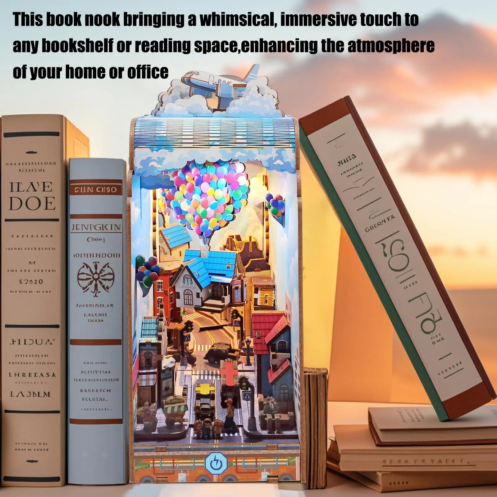 KTX-462675 3D Puzzle DIY Book Nook Kit with LED Light for Children and Educational Play