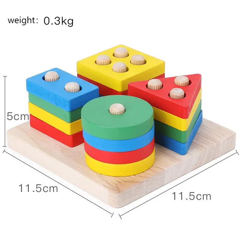 KTX-006675 Montessori Wooden Animal Math Clock and Musical Instrument Educational Toy Set for Kids