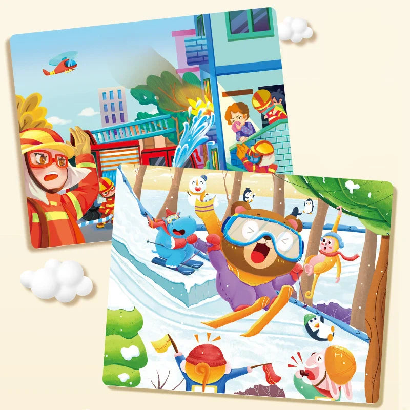 KTX-988883 Children's Dinosaur Jigsaw Puzzle - 100 Pieces Cartoon Barrel Puzzle Toy