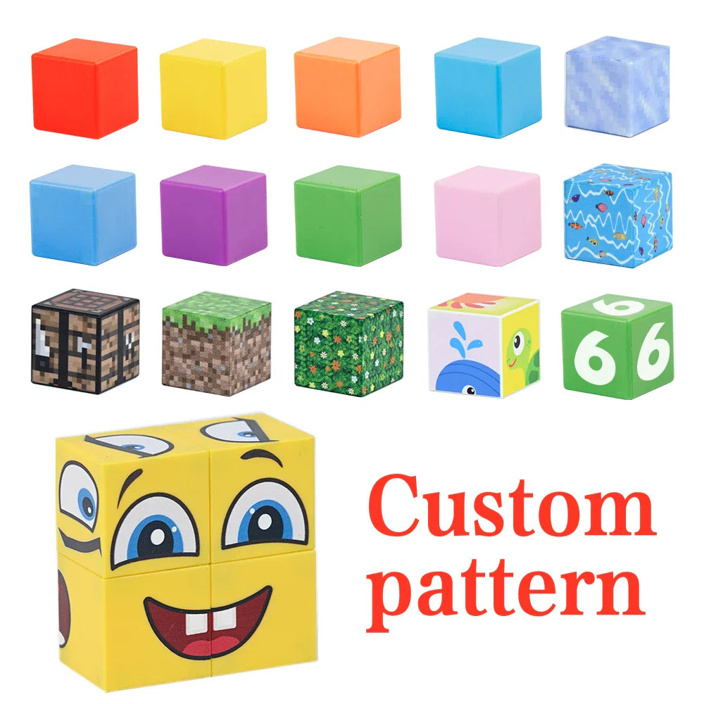 KTX-816979 Magnetic Building Cube Set for Toddlers - Educational STEM Puzzle Blocks in Various Sizes