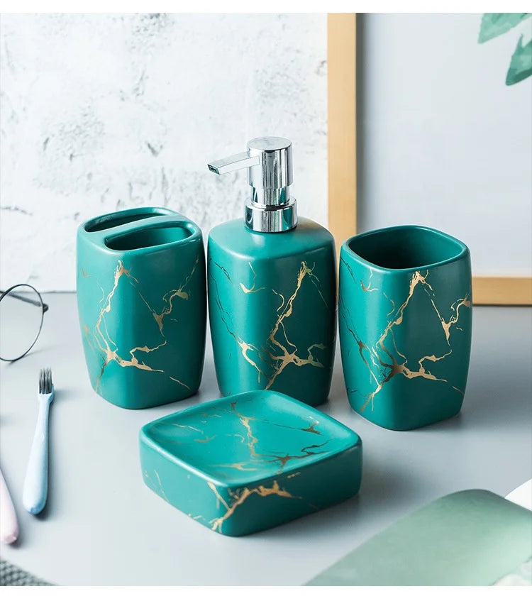 KTX-694099 Custom Marble Bathroom Accessories Set for Home and Hotel Use