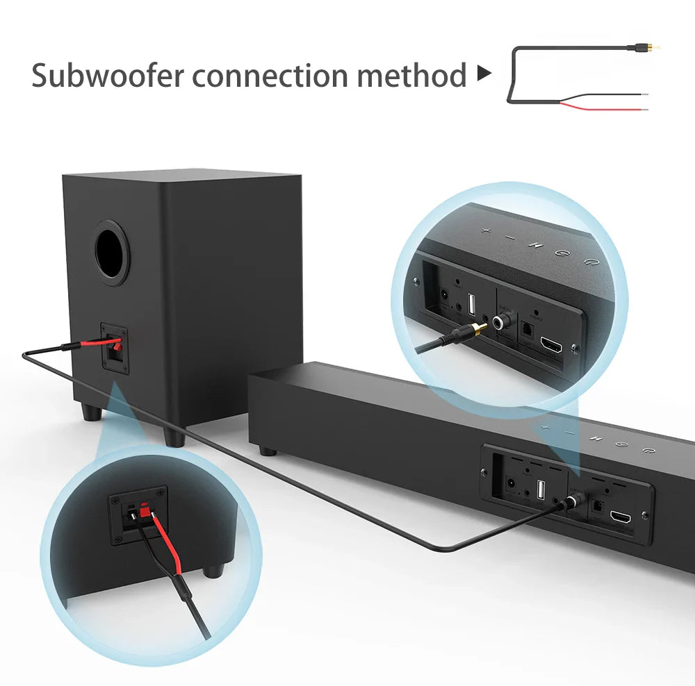 KTX-122963 70W Wireless Sound Bar with Subwoofer - Home Theater Surround Sound System, Multi-Function Audio, and Custom Sound Modes