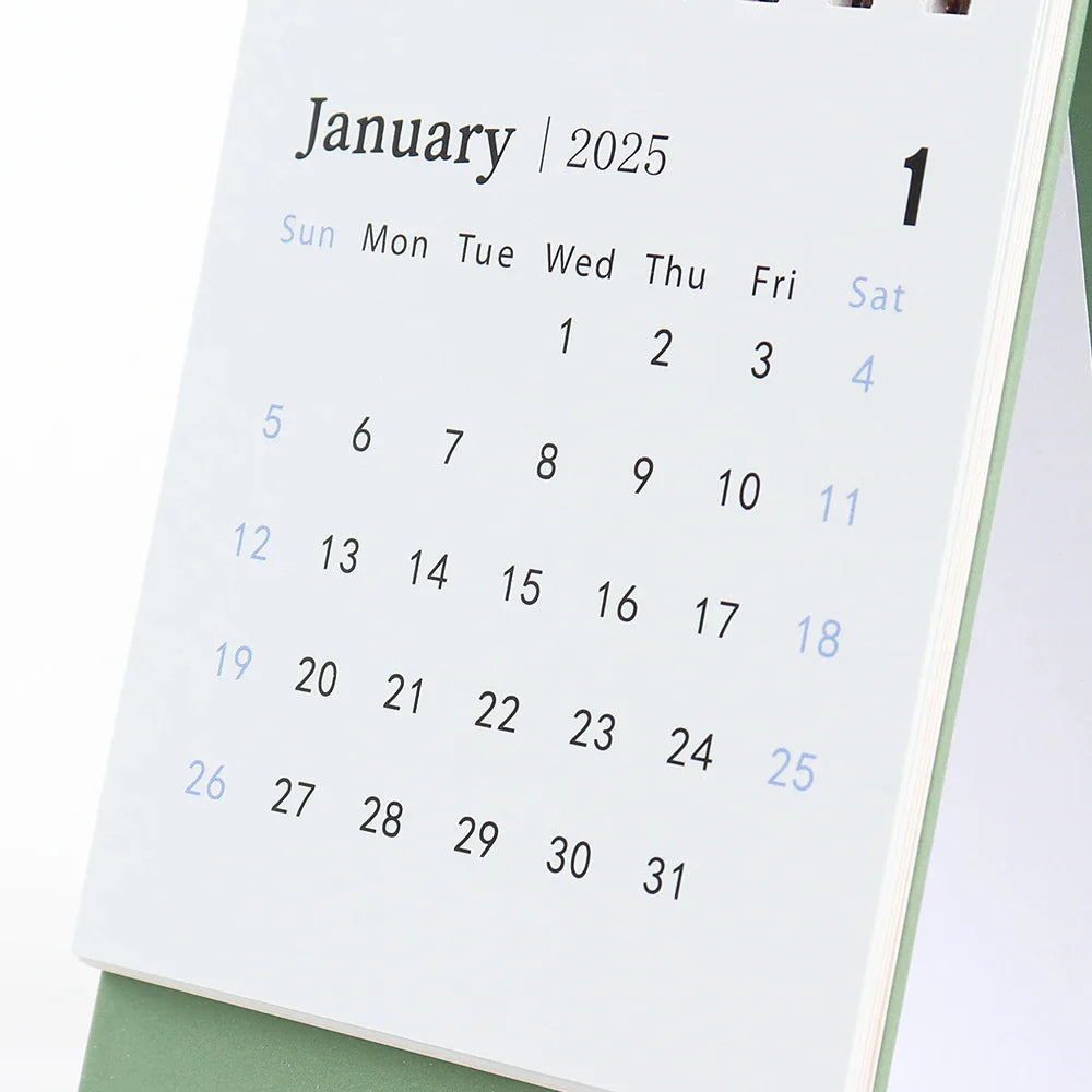 KTX-639635 Creative Portable Desktop Calendar for Office Use - Small Annual Planner