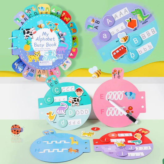 KTX-247571 Toddler Alphabet Quiet Book - Sensory Learning Toy for Autism and Early Education
