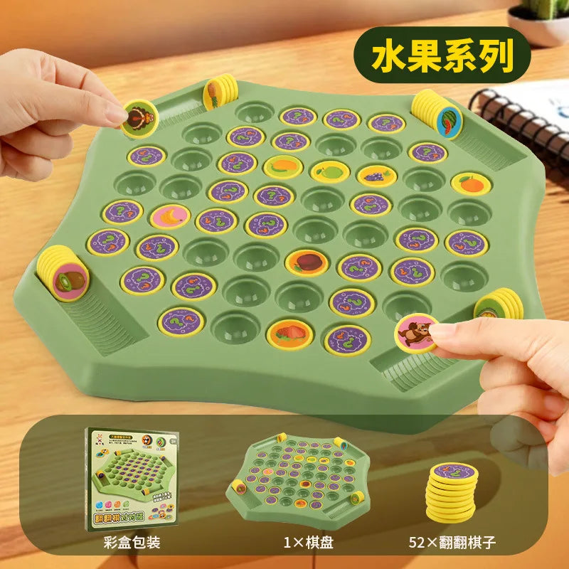 KTX-835091 Educational Memory Puzzle Board Game for Children Aged 2-7 – Fruit and Animal Matching Toy