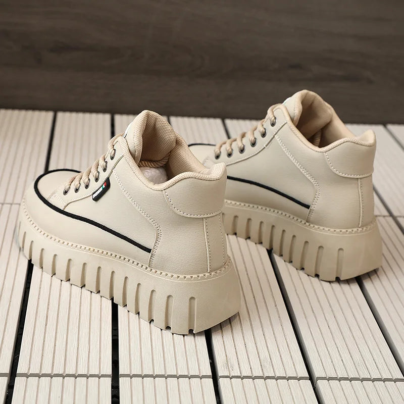 KTX-737043 ZY12262 New Versatile Board Shoes Autumn Pinecake Sole Student Thick Sole Elevated Fashion Casual Shoes