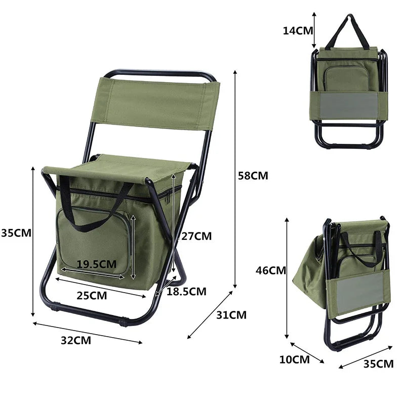 KTX-060755 Folding Camping and Fishing Chair with Backrest for Outdoor Recreation
