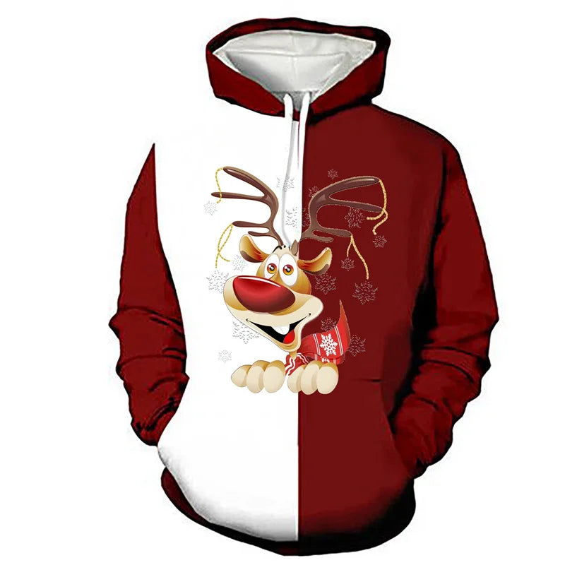 KTX-751699 Men's Christmas Sweatshirt Christmas New Christmas Deer Mens Crew Neck Digital Printing Couple Dress Pullover Sweater