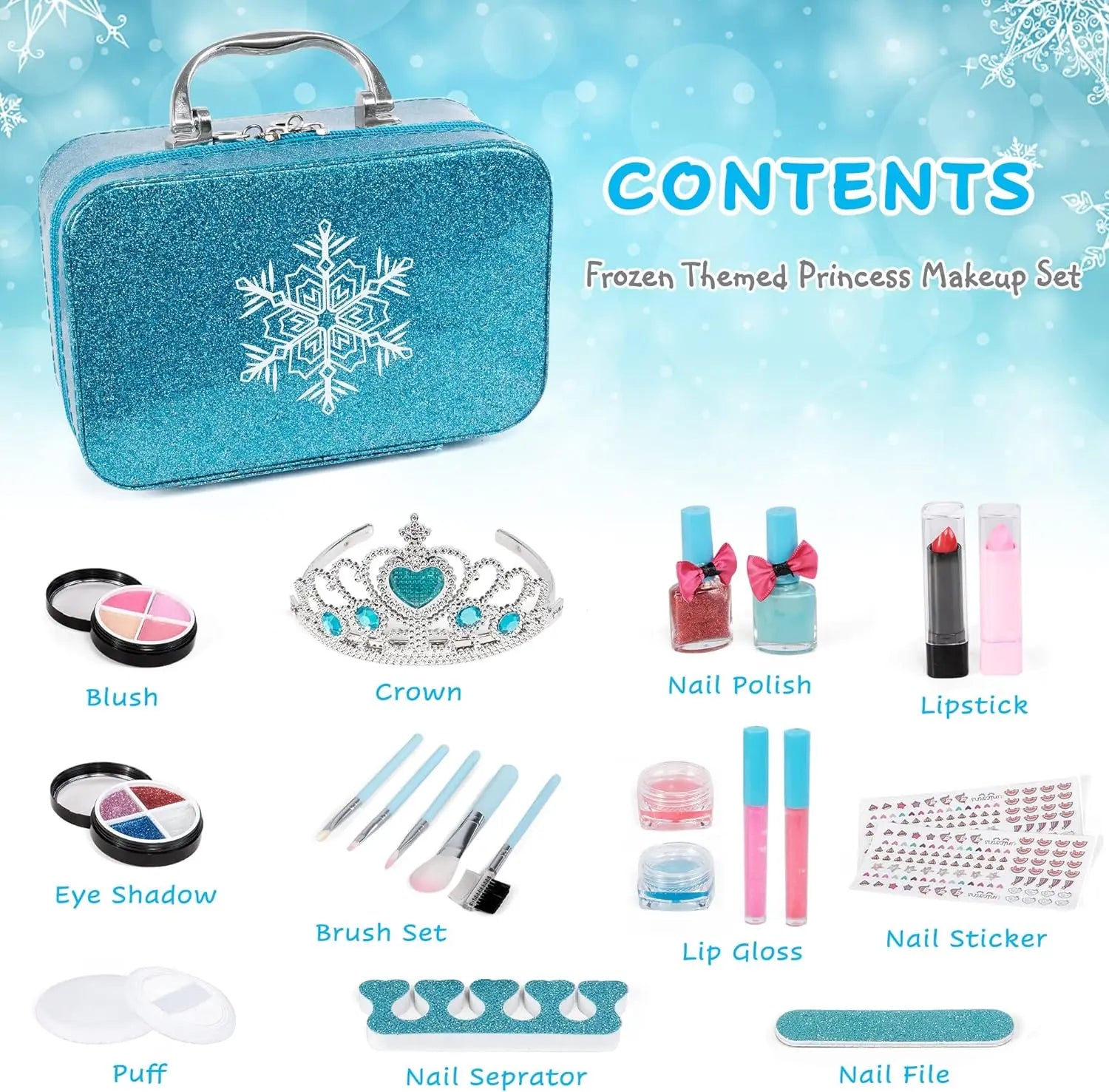 KTX-836627 Kids Real Washable Lip Gloss and Mini Nail Makeup Kit Set for Girls