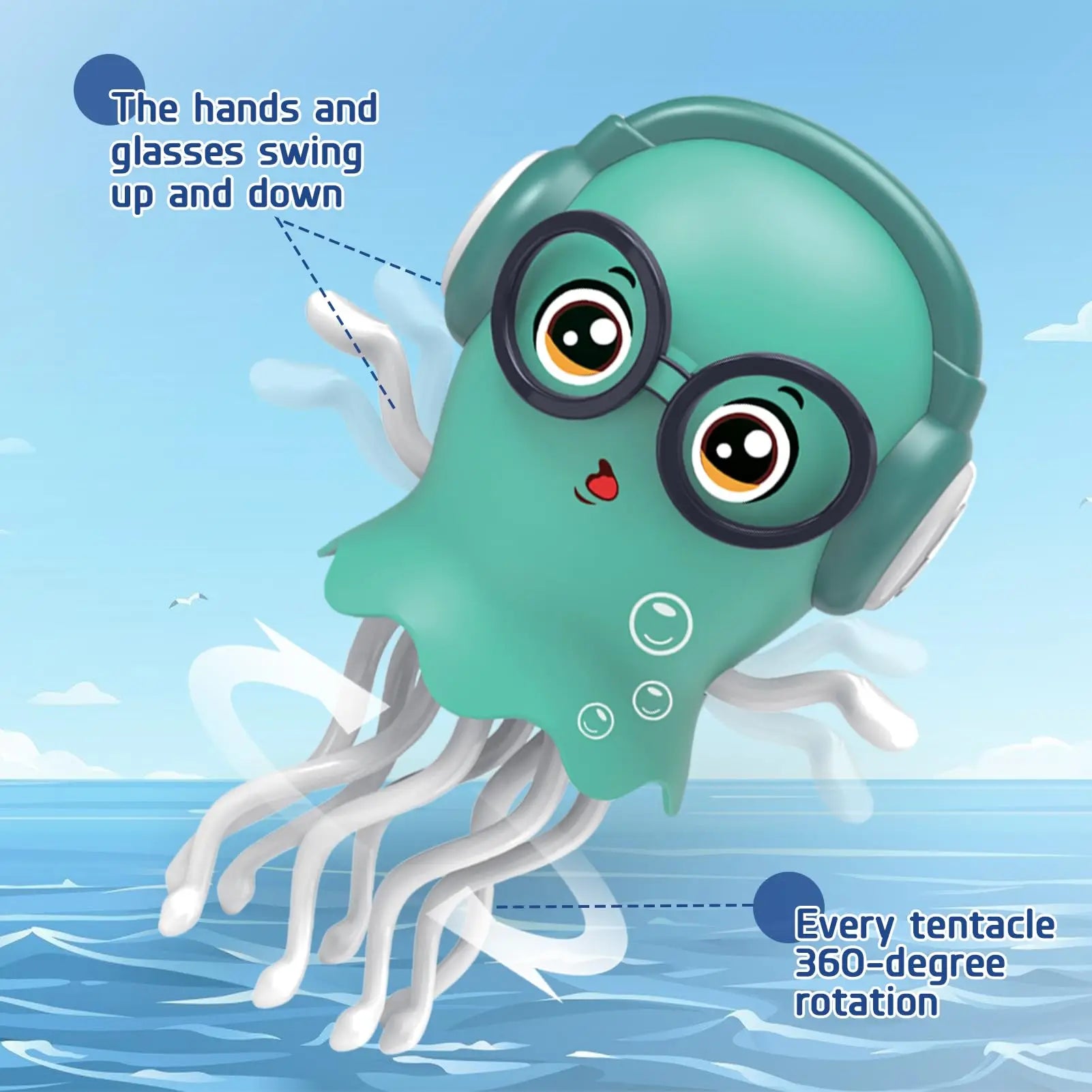 KTX-018579 Dancing Octopus Toy with Auto-Sensing and Obstacle Avoidance for Kids aged 5-7
