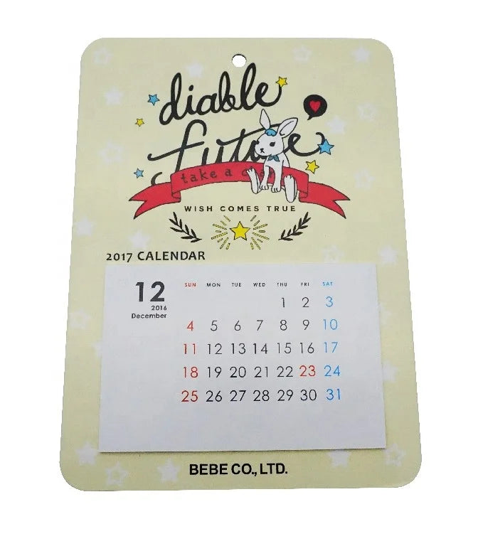 KTX-803475 Magnetic Bottom Calendar with 13 Sheets and Custom Logo Printing