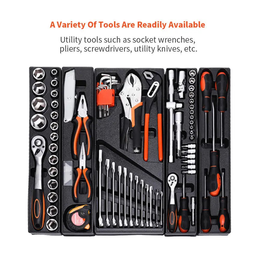 KTX-969363 85-Piece 20V Metal Hand Tool Set for Household and Automotive Repairs
