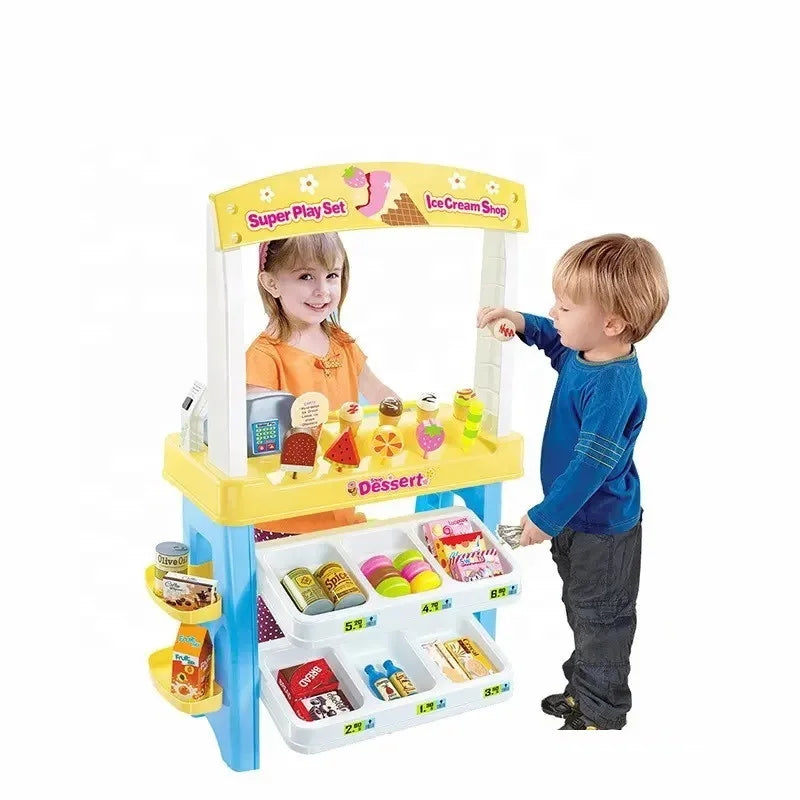 KTX-163155 Mini Supermarket Ice Cream Shop Playset for Kids - Pretend Play Toy for Ages 2 to 7 Years