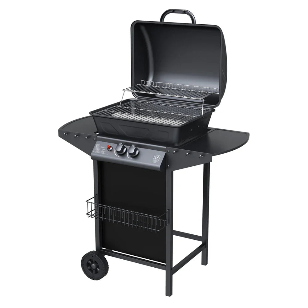 KTX-236435 Stainless Steel Outdoor Gas BBQ Grill with Chromed Cooking Grid, Windproof Design
