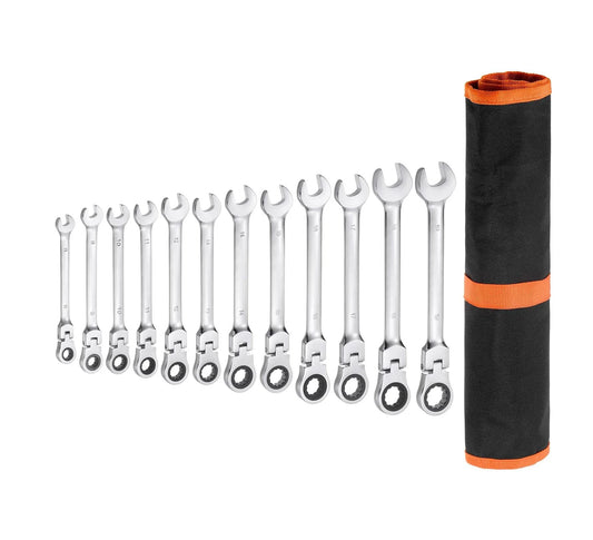 KTX-247315 CR-V Double Head Combination Wrench Set with Metric Torque Spanner and Ratchet Wrench