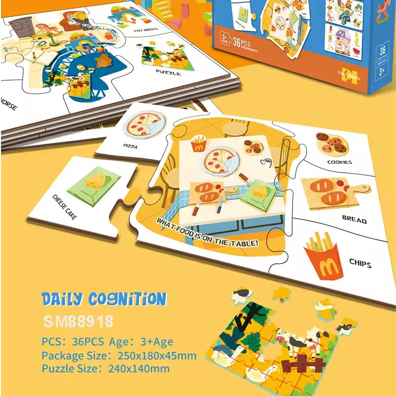 KTX-741779 3D Jigsaw Puzzle Music Box DIY Educational Toy for Children, Cognitive Development