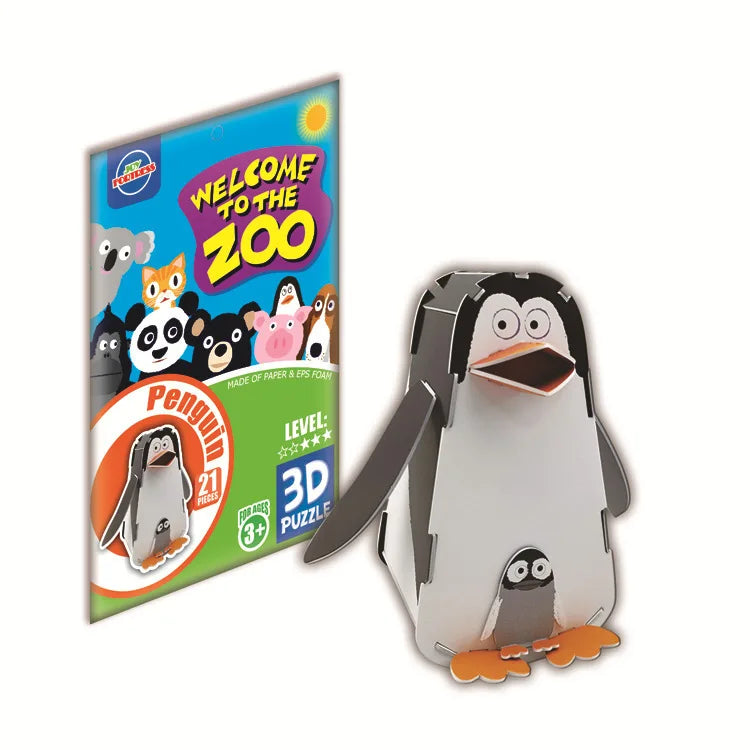 KTX-884819 3D Cardboard Animal Model Puzzle - DIY Educational Early Learning Toy for Creative Play