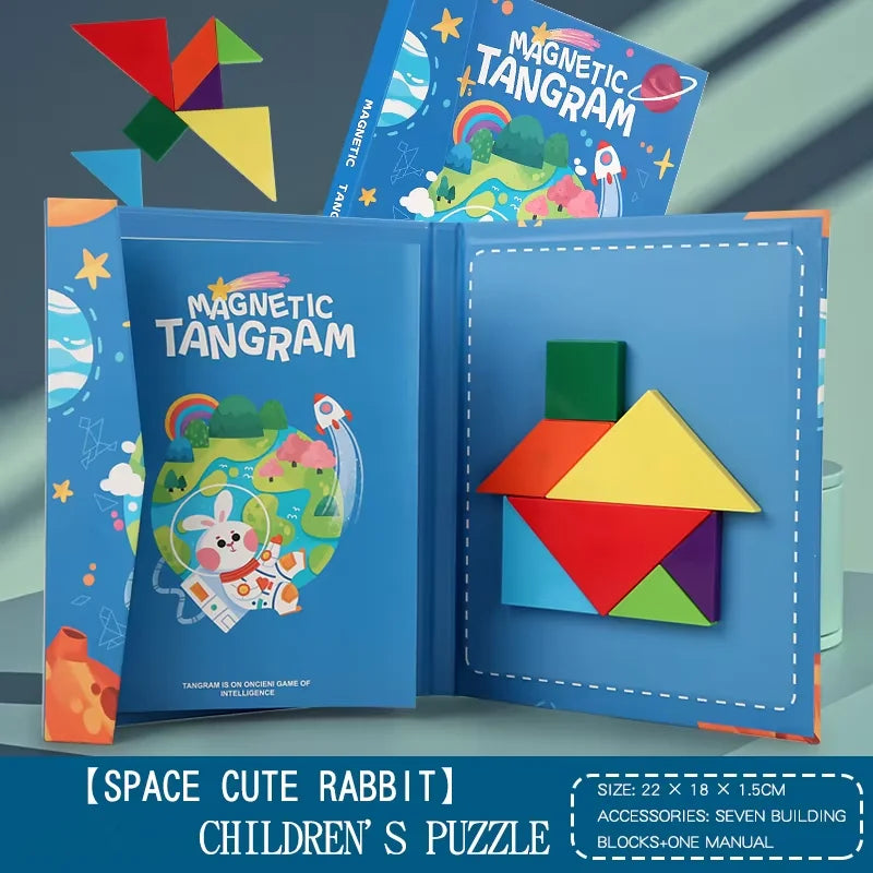 KTX-141203 Montessori Geometry Tangram Paper Puzzle Book for Kids - Educational DIY Learning Toy