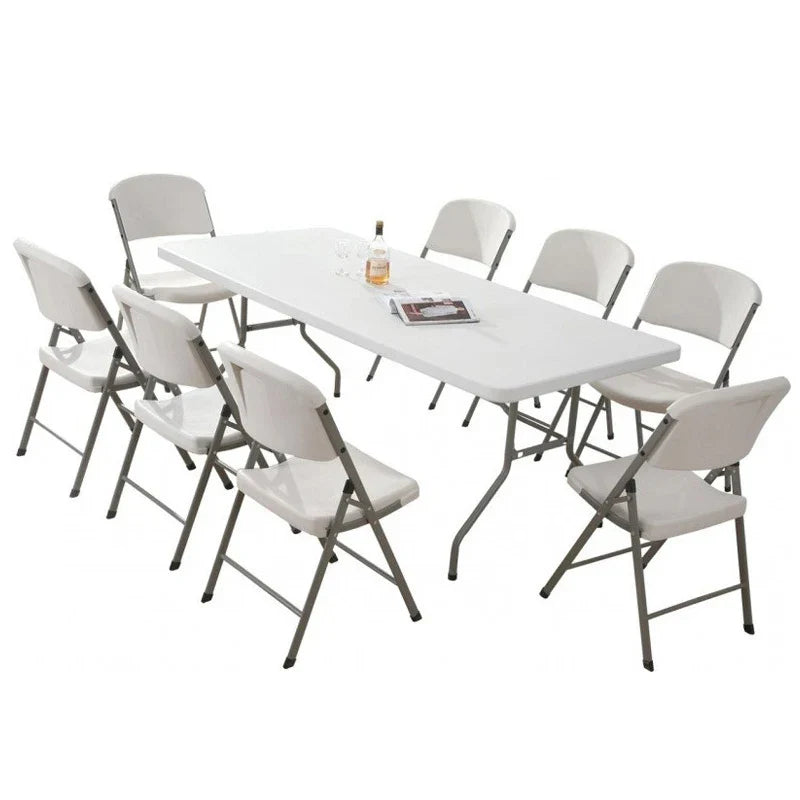 KTX-792851 6ft Rectangular Plastic Foldable Outdoor Table for Camping, BBQ, and Picnics
