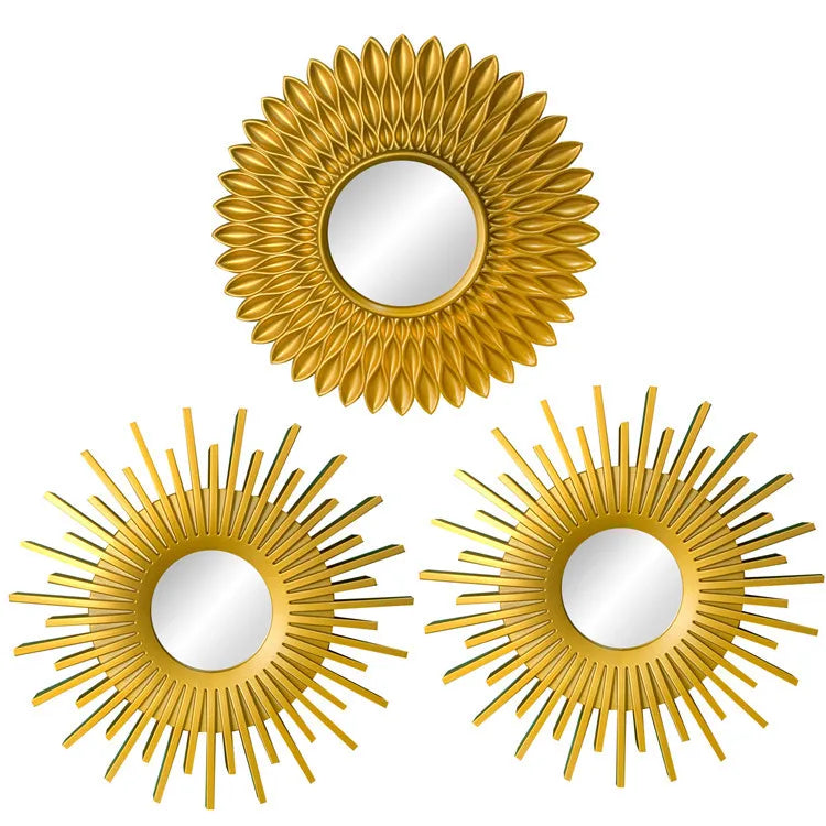 KTX-616211 Nordic Metal Hanging Mirror - 25cm Decorative PVC Wall Art for Home Decor
