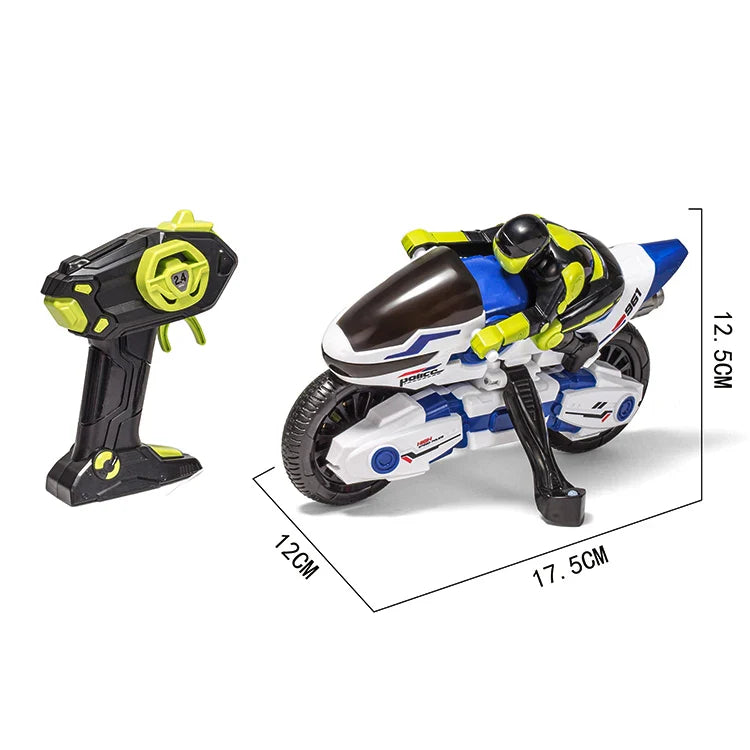 KTX-475027 Stunt Motorcycle RC Car for Kids - 2.4G Mini Radio Control Model with 360° Spin, Indoor/Outdoor Use