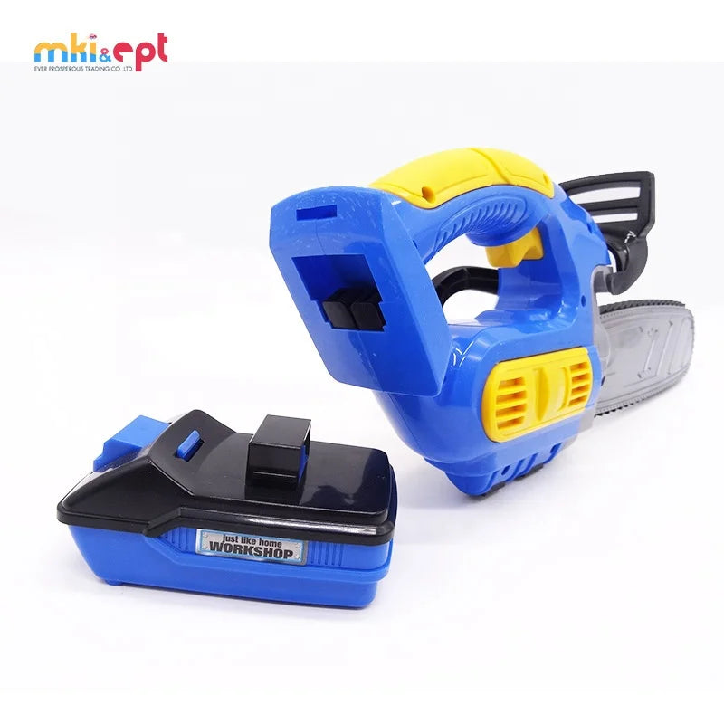 KTX-556371 Kids Electronic Chainsaw Mechanic Toy Set - Realistic Gardening Tools for Ages 2-7, Safe Plastic Design
