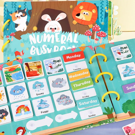 KTX-591059 Sensory Busy Book - Montessori Educational Toy for Early Learning in Toddlers and Preschoolers