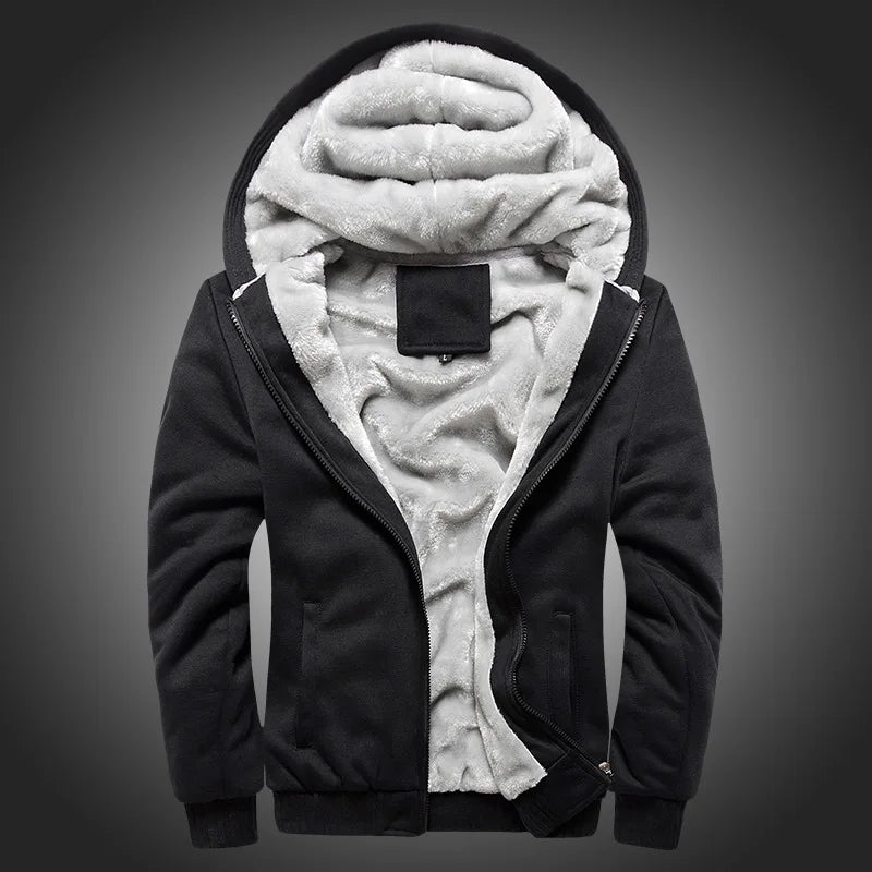 KTX-767507 Men's Jacket Sets Plush Padded Jacket Winter Sports Hoodie With Stand Collar Thick Canvas Material Hooded Baseball Clothing