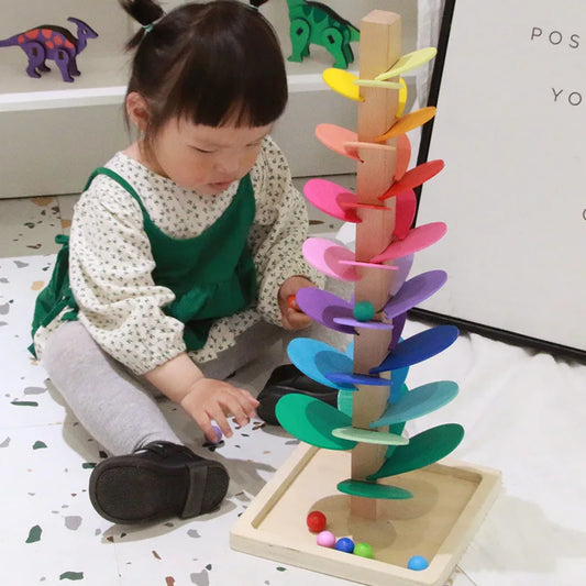 KTX-557139 Interactive Musical Tree Assembly Kit for Kids - Educational Rainbow Ball Run Track Toy