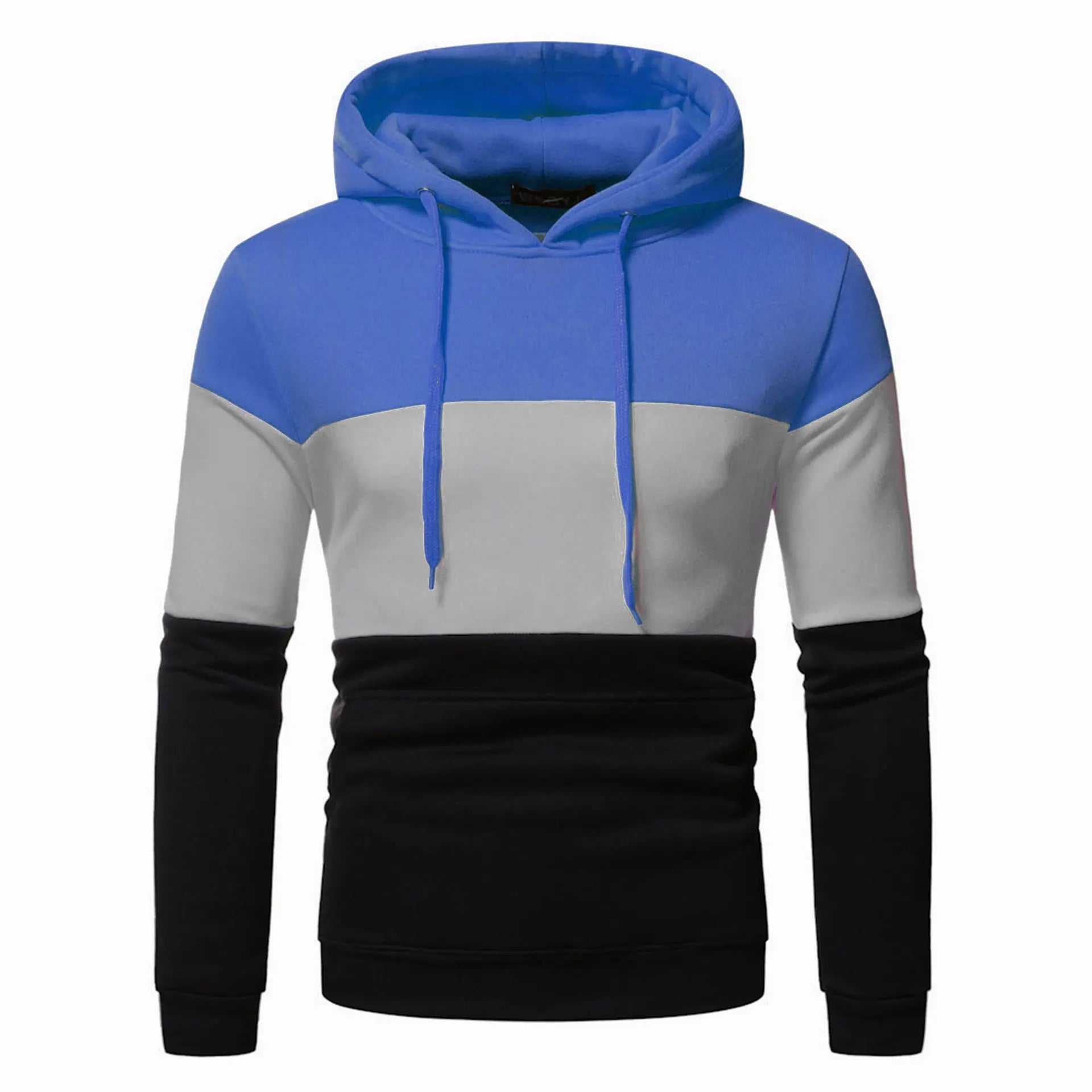 KTX-358483 Men's Custom Sweatshirt Autumn and Winter 3 Color Splicing Pullover Hooded Casual Sweatshirt Set