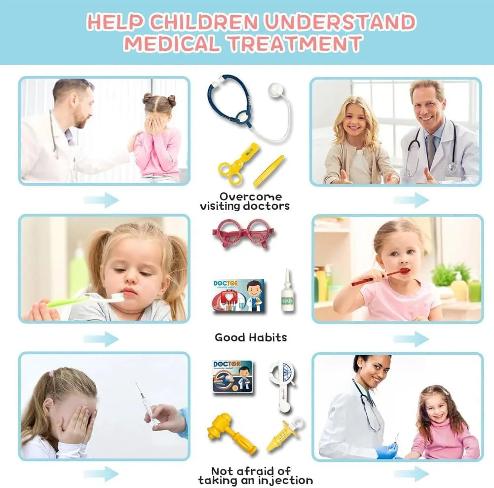 KTX-655827 Mini Doll House Doctor Kit for Kids - Portable Role Play Educational Toy