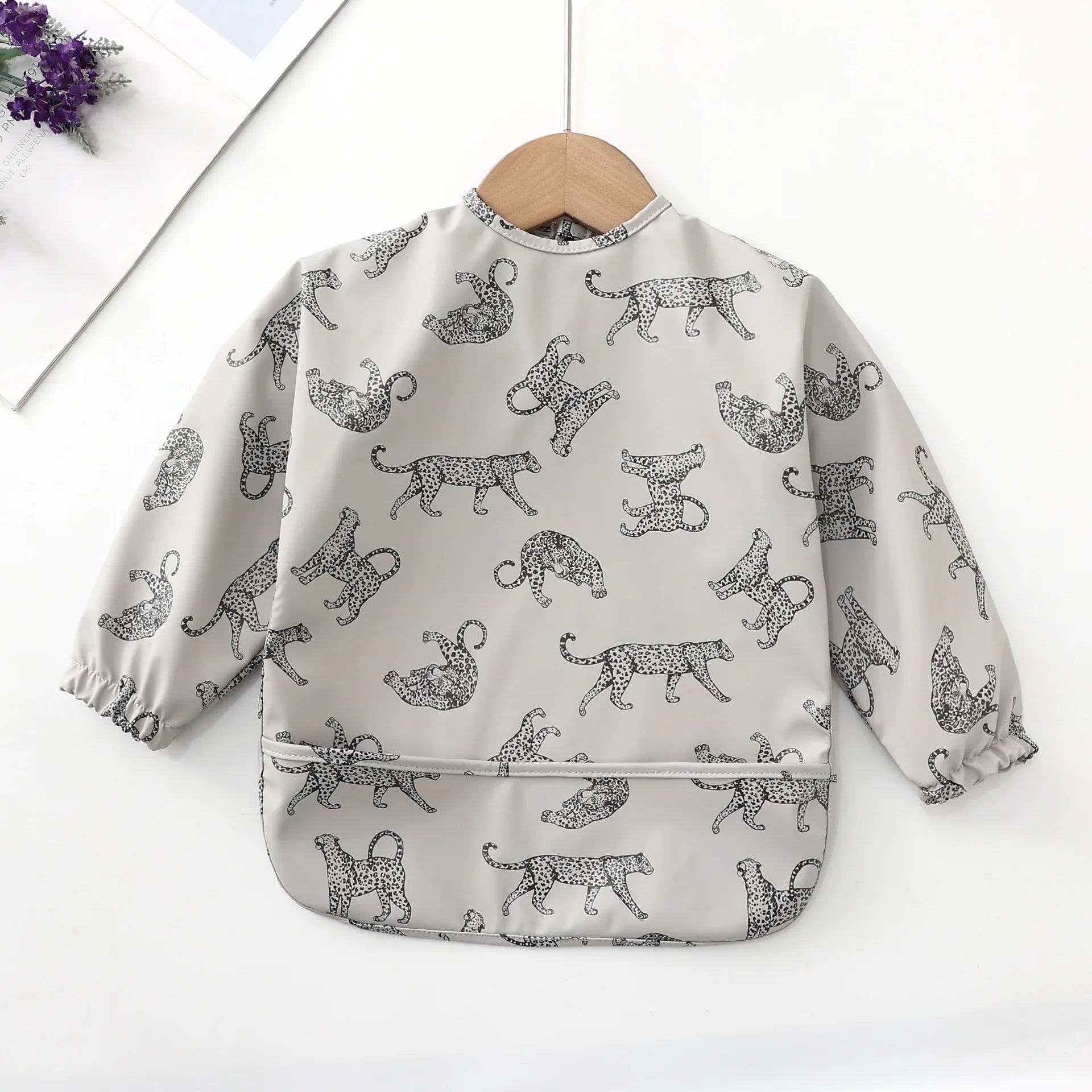 KTX-261331 Long Sleeve Waterproof Baby Eating Bib OEKO Tex 100 Standard